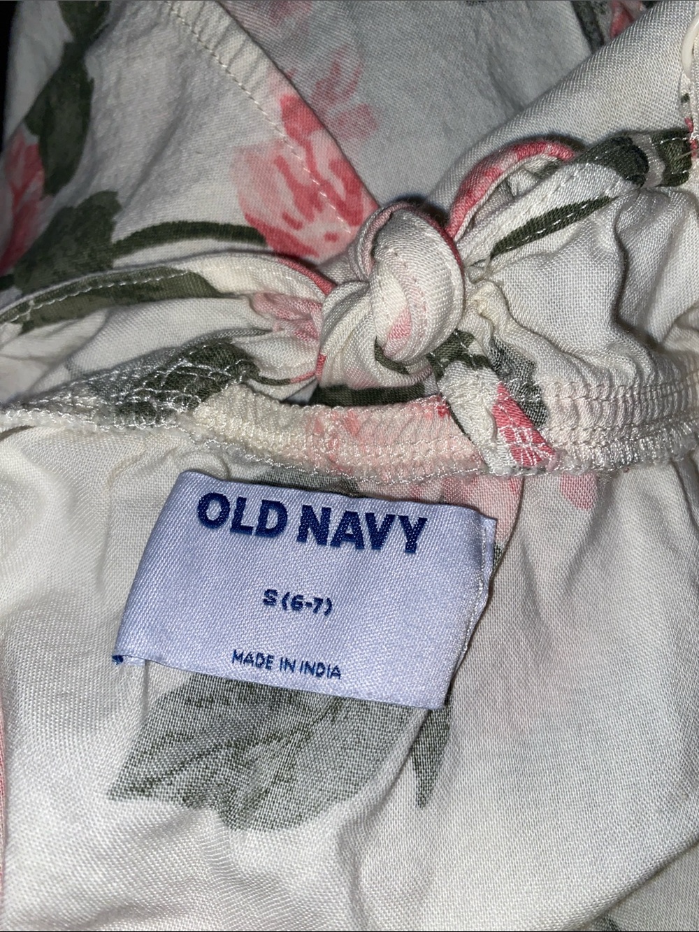 Girls Old Navy White Tank Top with Pink Floral Print - Picture 2 of 4